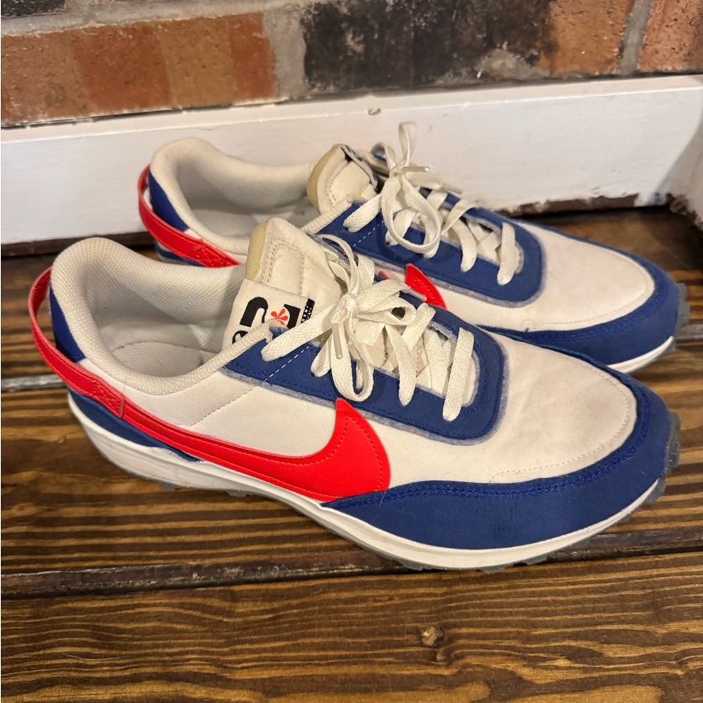 Blue and Red Athletic Sneakers